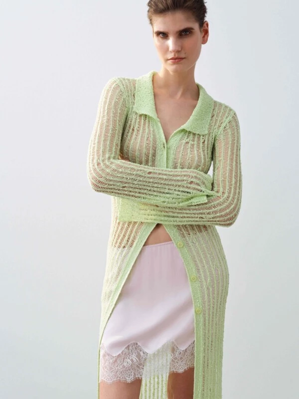 LACE satin mini skirt