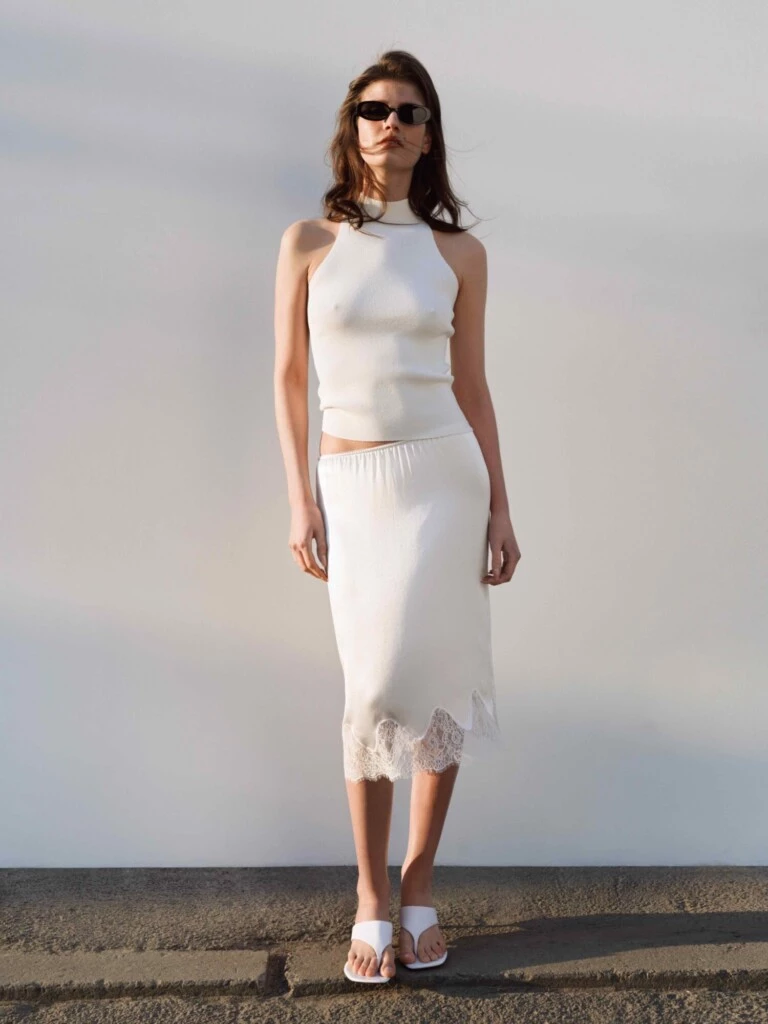 Міді спідниця сатинова LACE