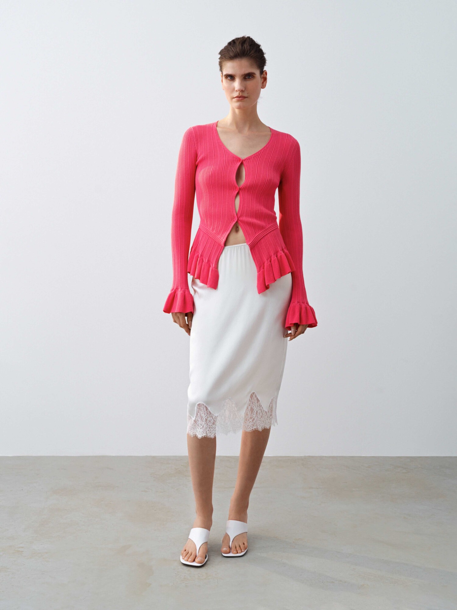 Міді спідниця сатинова LACE