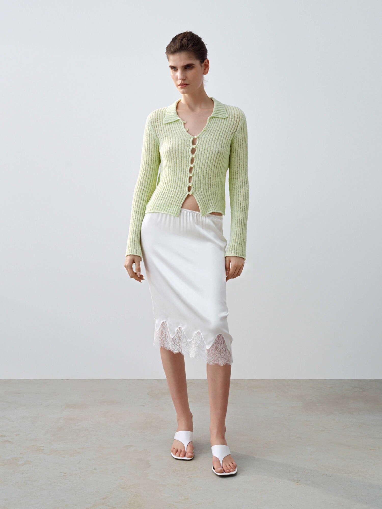 Міді спідниця сатинова LACE