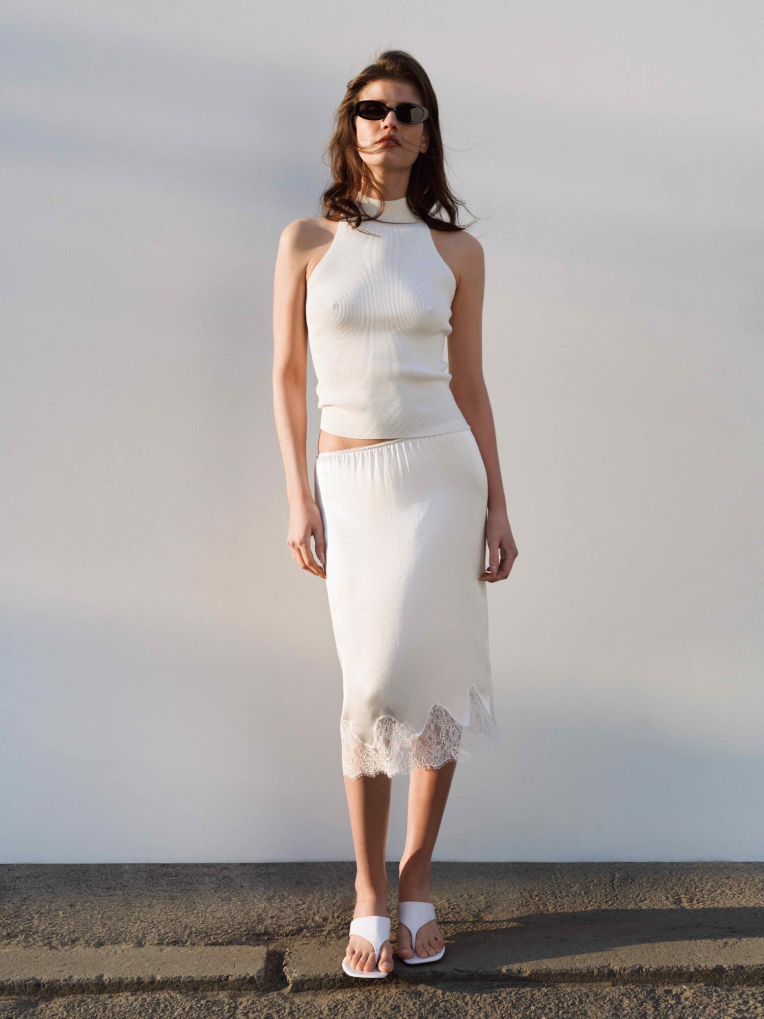 Міді спідниця сатинова LACE